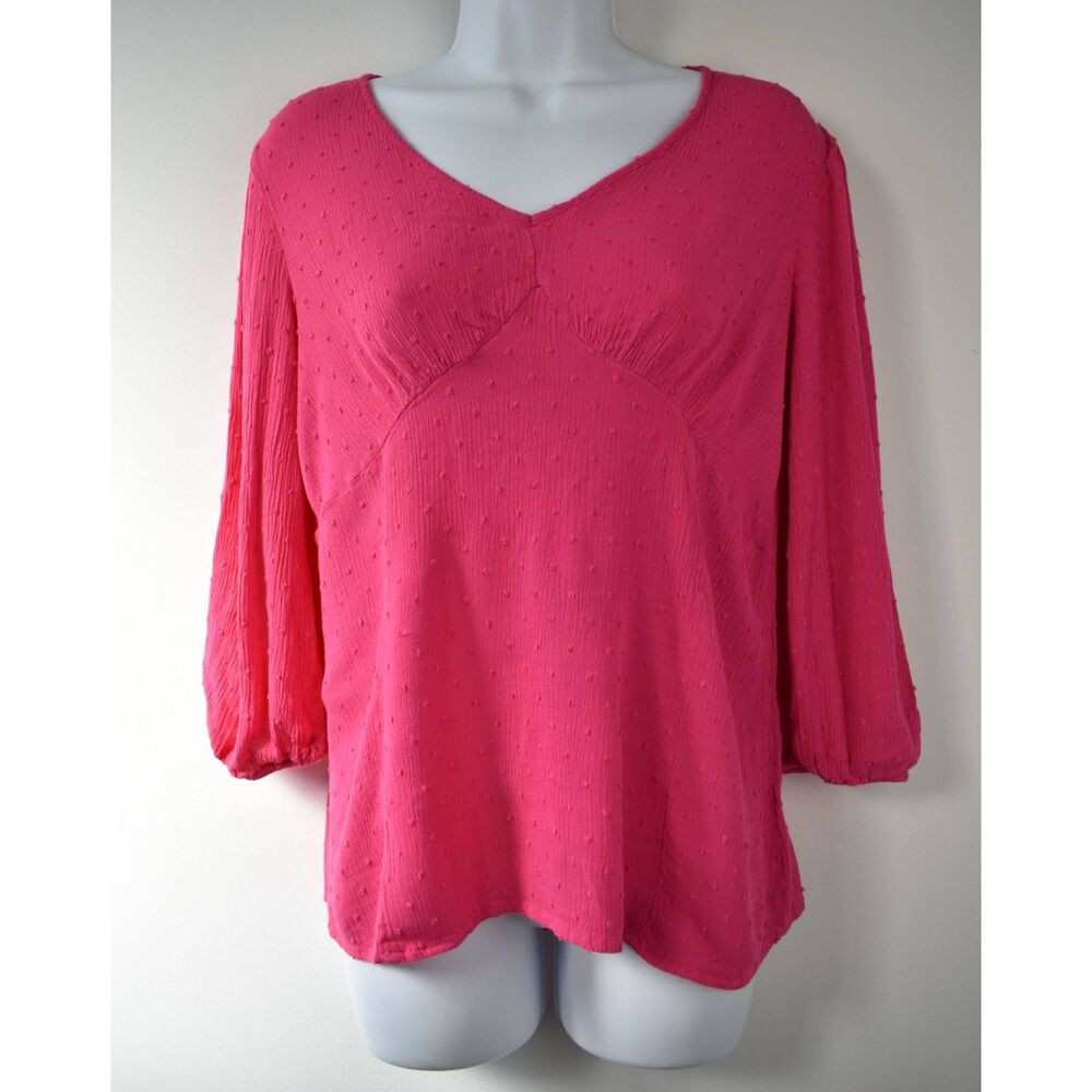 CATO Hot Pink Blouse with Back Cutout